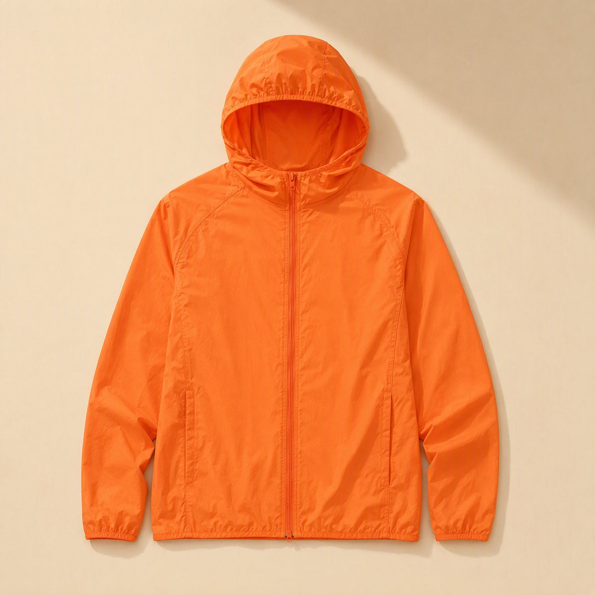 Hooded solid-color polyester sun protection jacket with UPF 30 - view 2