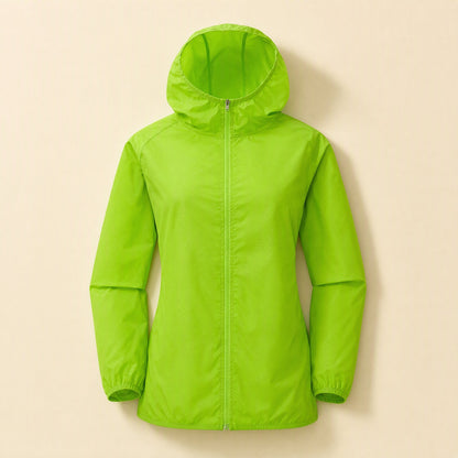 Hooded solid-color polyester sun protection jacket with UPF 30 - view 5
