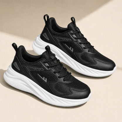 Adult unisex running shoe with a PU-and-mesh upper and low-top profile - view 2