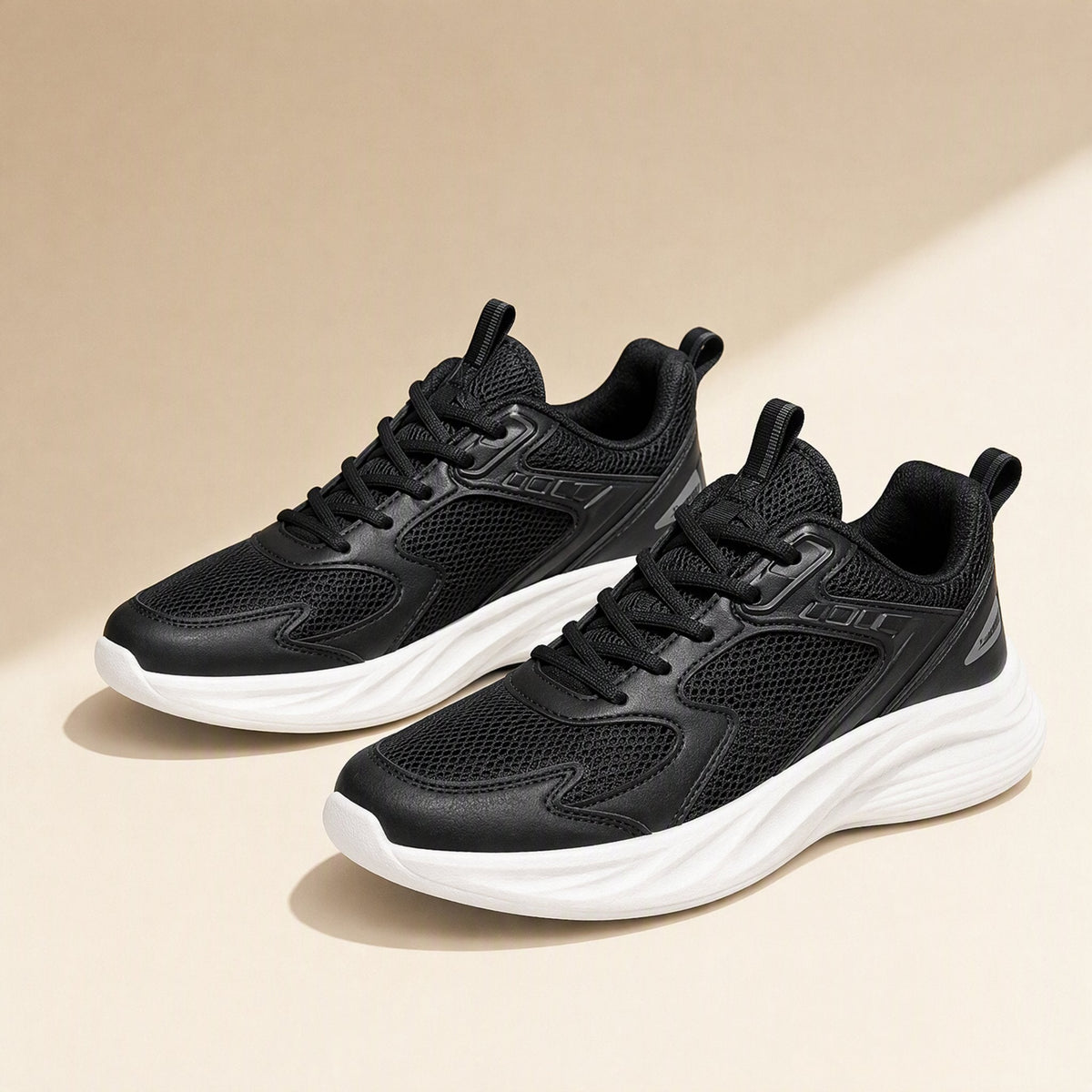 Adult unisex running shoe with a PU-and-mesh upper and low-top profile - view 4