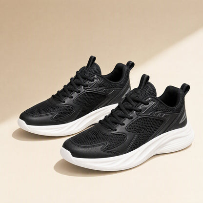 Adult unisex running shoe with a PU-and-mesh upper and low-top profile - view 4