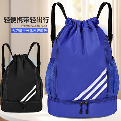 Large Capacity Basketball Bag Training Bag Backpack Yoga Fitness Bag Outdoor Sports Drawstring Casual Backpack - image 3
