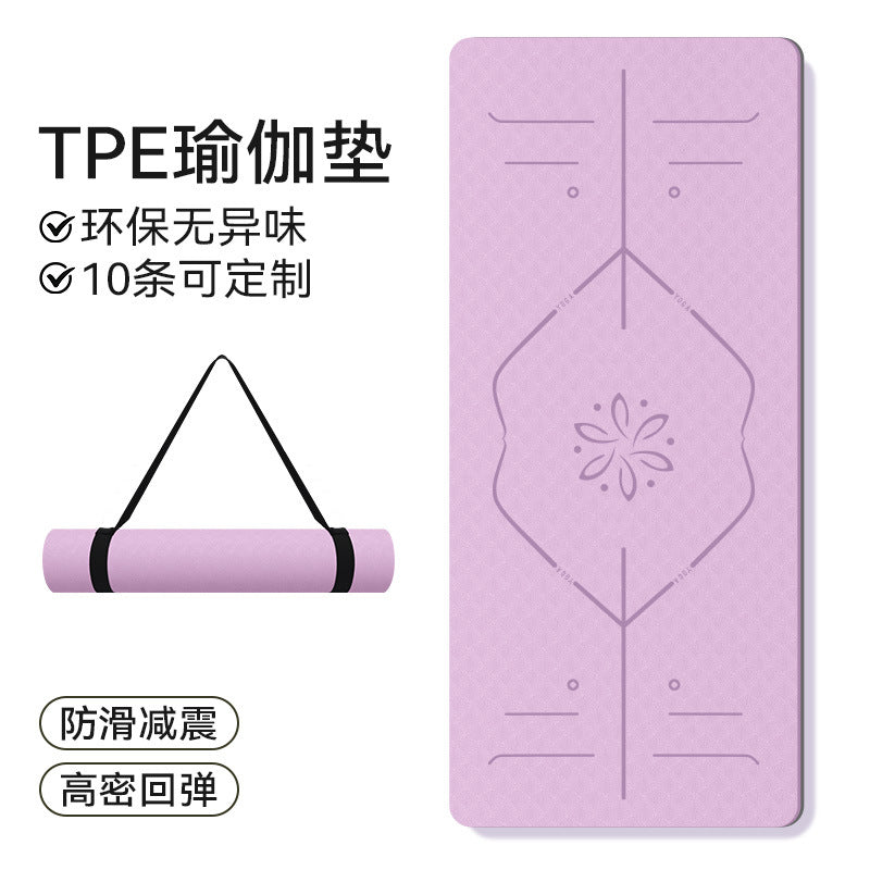 Non-slip tpe yoga mat thickened 10mm fitness mat home sound insulation shock absorption jogging sports dance mat custom - image 3