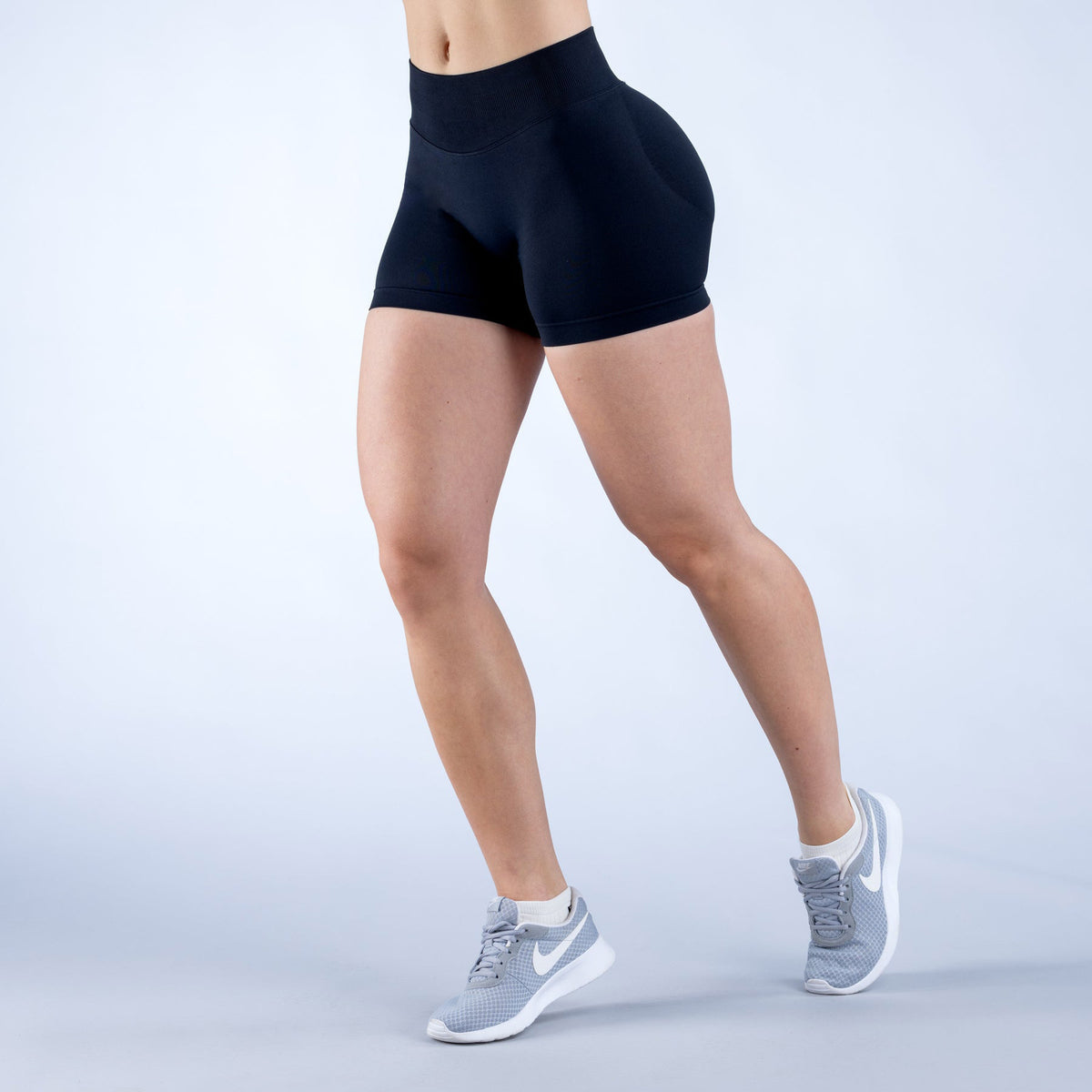 Df Cross-Border Pure Color Seamless Butt-Lifting Yoga Shorts Tight-Fitting Sports High-Elastic Breathable Quick-Drying Shorts - image 1
