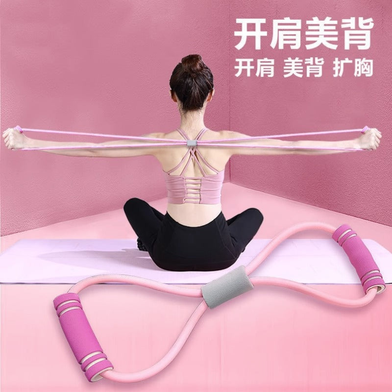 Pull rope eight-character tension device open shoulder fitness beautiful back pull belt elastic belt thin arm fitness equipment wholesale - image 1