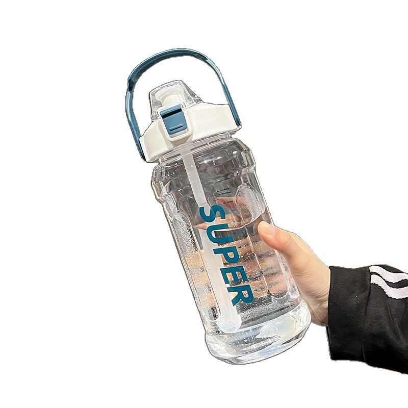 [large capacity] sports fitness cup summer high color value cup portable high temperature resistant outdoor kettle with straw - image 5