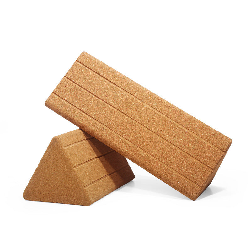 Cork Yoga Triangle Bricks Dance Fitness Auxiliary Bricks High Density Non-Shedding Balance Yoga Bricks Manufacturer Ready Stock - image 1