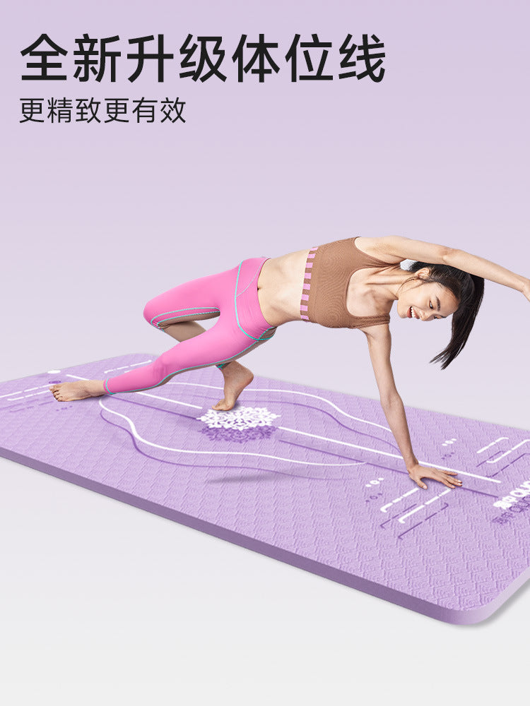 TPE sound insulation and shock absorption home yoga yoga mat carpet dirt-resistant sports professional non-slip indoor fitness rope skipping ground - image 3