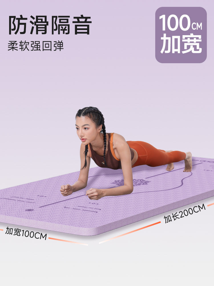 TPE sound insulation and shock absorption home yoga yoga mat carpet dirt-resistant sports professional non-slip indoor fitness rope skipping ground - image 4