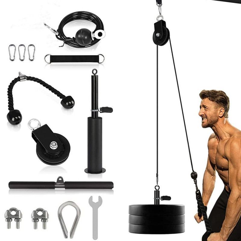 Homemade Fitness Equipment Home High Pull-down Training Equipment Wire Rope Pulley Accessories Pull Belt Triceps Brachii - image 3
