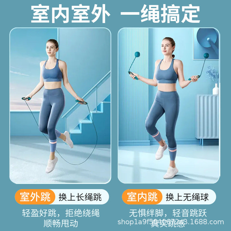 Cordless Jump Rope Electronic Counting Fitness Weight Loss Professional Fat Burning High School Entrance Exam Student Adult Rope Steel Wire High School Entrance - image 4