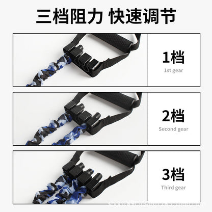 Tension Rope Chest Expansion Tensioner Home Chest Muscle Training Elastic Band Foot Pedal Three-Hole Tension Band Men's Fitness Training Push-Up - image 2