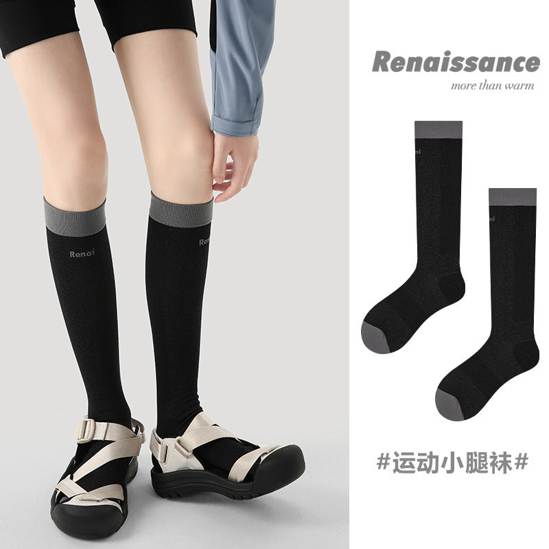 Renaissance Pressure Sports Calf Socks Women's Spring and Summer Running Breathable Sweat-Absorbent Outdoor Fitness Hiking Socks - image 1