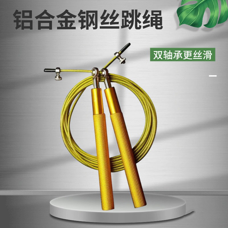 Metal Racing Steel Wire Skipping Rope Cross-Border Fitness Adult Sports Sporting Goods Double Bearing Skipping Rope Middle School Student Training - image 2