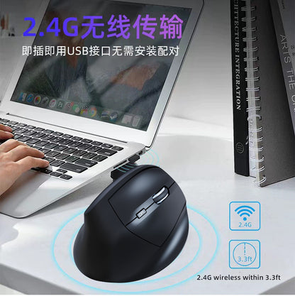 Ergonomic Rechargeable Vertical Mouse Silent Convenient Office Plaid Grip Wireless Bluetooth Vertical Mouse Ready in Stock - image 2