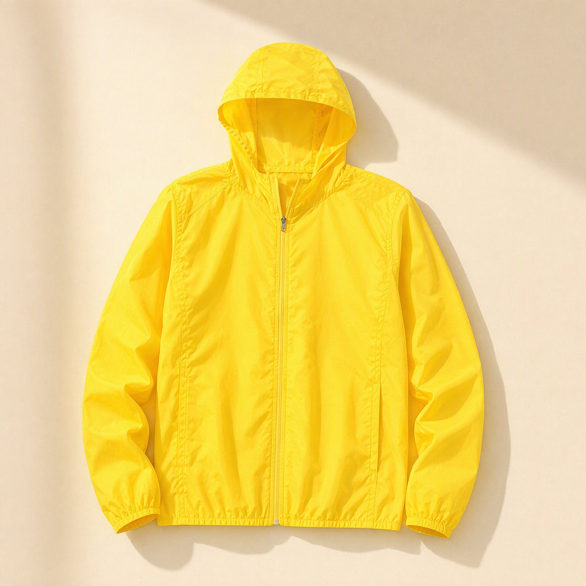 Adult hooded polyester sun protection clothing with a solid-color pattern - view 2