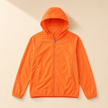 Adult hooded polyester sun protection clothing with a solid-color pattern - view 4