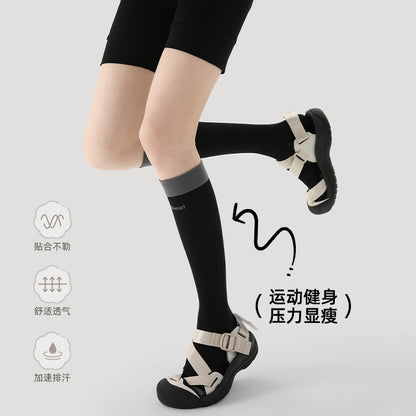Renaissance Pressure Sports Calf Socks for Women Spring and Summer Running Breathable Sweat-Absorbent Outdoor Fitness Hiking Socks - image 3