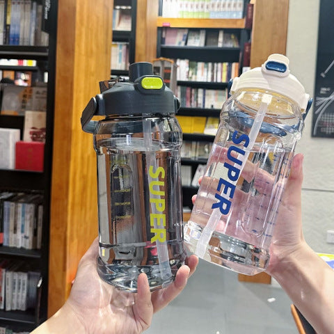 Large-Capacity Sports Water Cup Internet Celebrity Fitness High-Temperature-Resistant Plastic Cup Extra-Large Water Kettle Portable Straw Cup - image 2