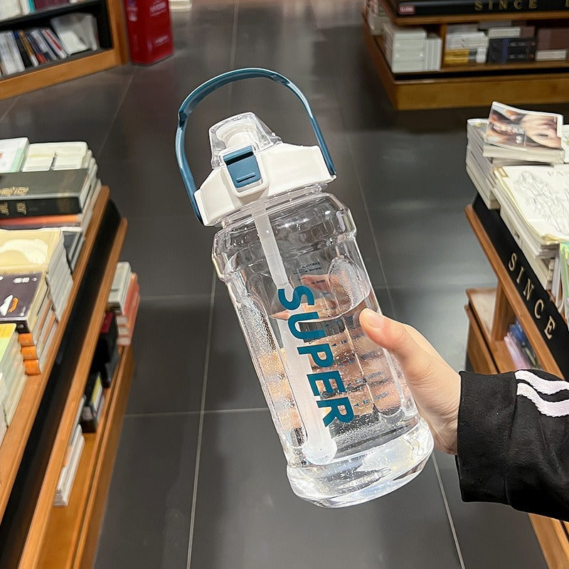 Water Cup Extra Large Capacity 2L Space Cup Straw Cup Summer Student Sports Fitness Water Kettle Plastic Cup Cross-Border Water Cup - image 3