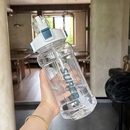Water Cup Extra Large Capacity 2L Space Cup Straw Cup Summer Student Sports Fitness Water Kettle Plastic Cup Cross-Border Water Cup - image 4