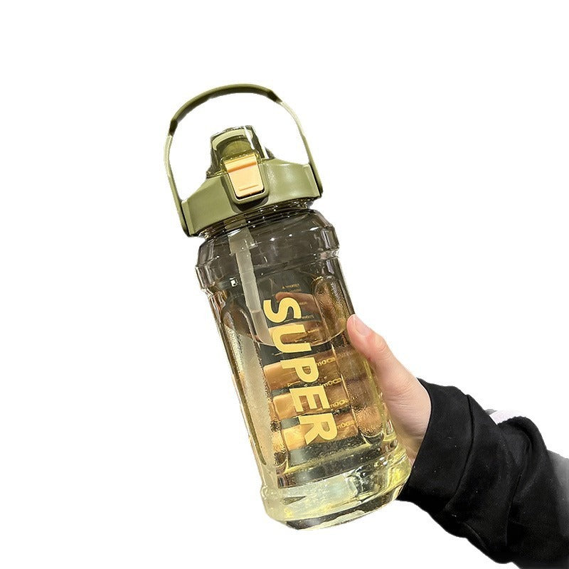 Water Cup Extra Large Capacity 2L Space Cup Straw Cup Summer Student Sports Fitness Water Kettle Plastic Cup Cross-Border Water Cup - image 5