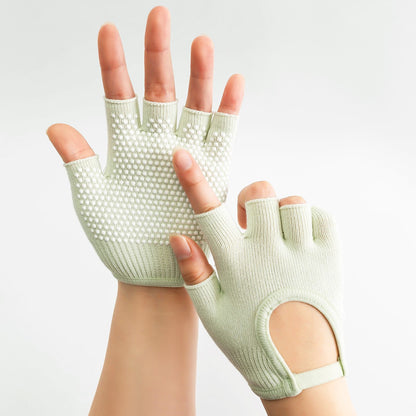Gloves, Non-Slip Professional Yoga Accessories, Fingerless, Backless, Breathable Cotton Five-Finger Gloves, Aerial Yoga, Cross-Border Hot Style - image 3