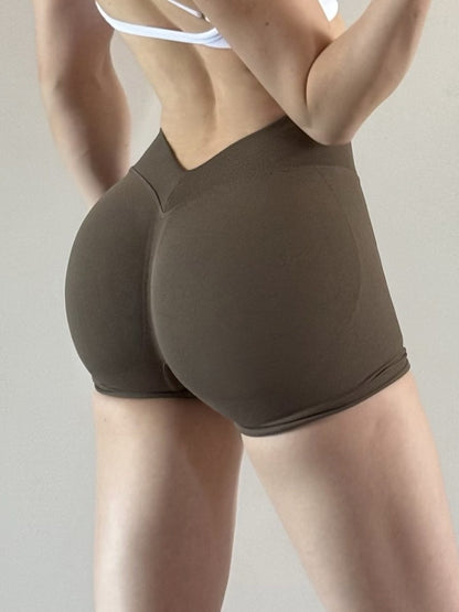 Amazon V-Waist Lycra High-Rebound Butt-Shaping Seamless Yoga Shorts Three-Quarter Length Shorts - image 2