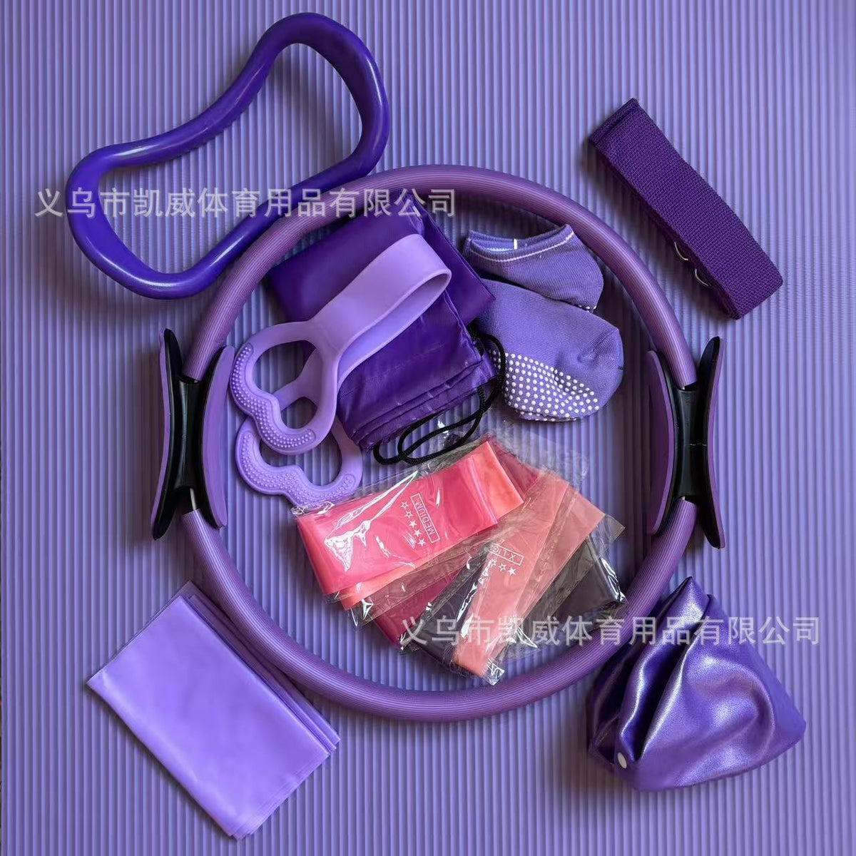 Pilates Circle Fitness Five-Piece Set Yoga Exercise Resistance Bands Resistance Circle Resistance Device Yoga Auxiliary Equipment - image 2