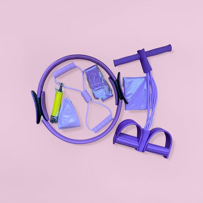 Pilates Circle Fitness Five-Piece Set Yoga Exercise Resistance Bands Resistance Circle Resistance Device Yoga Auxiliary Equipment - image 3