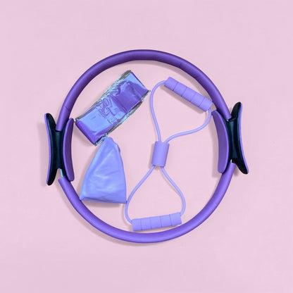 Pilates Circle Fitness Five-Piece Set Yoga Exercise Resistance Bands Resistance Circle Resistance Device Yoga Auxiliary Equipment - image 4
