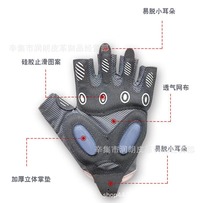 Wholesale Women's Sports Gloves, Outdoor Fitness Gloves, Anti-Wear Shock-Absorbing Cycling Gloves, Men's Half-Finger Gloves - image 3