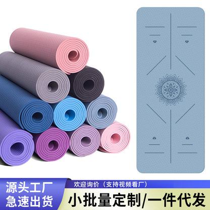 Tpe Yoga Mat Non-Slip Thickeneded Men's Fitness Mat Custom Yoga Mat Factory Soundproof Skipping Rope Mat Wholesale - image 1