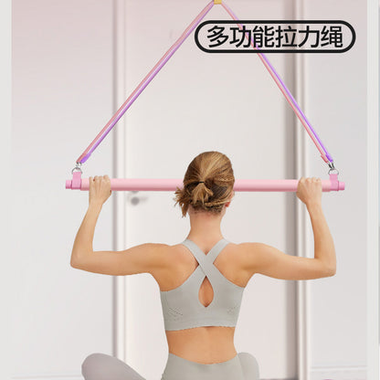 Cross-Border Shoulder Opening, Back Training, Leg Training, Fitness Yoga Elastic Band, Elastic Rope Strength Exercise High Pull-Down Trainer - image 1