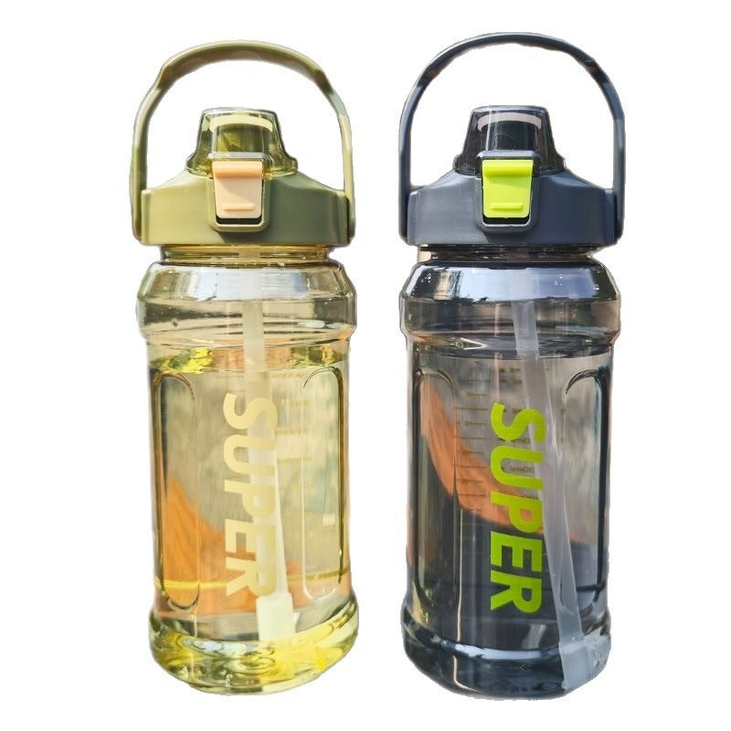 Popular Large-Capacity Octagonal Water Bottle for Summer, Suitable for Students, Lightweight Luxury Feel, Transparent Fitness Water Bottle with Straw - image 5