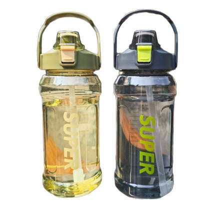 Popular Large-Capacity Octagonal Water Bottle for Summer, Suitable for Students, Lightweight Luxury Feel, Transparent Fitness Water Bottle with Straw - image 5