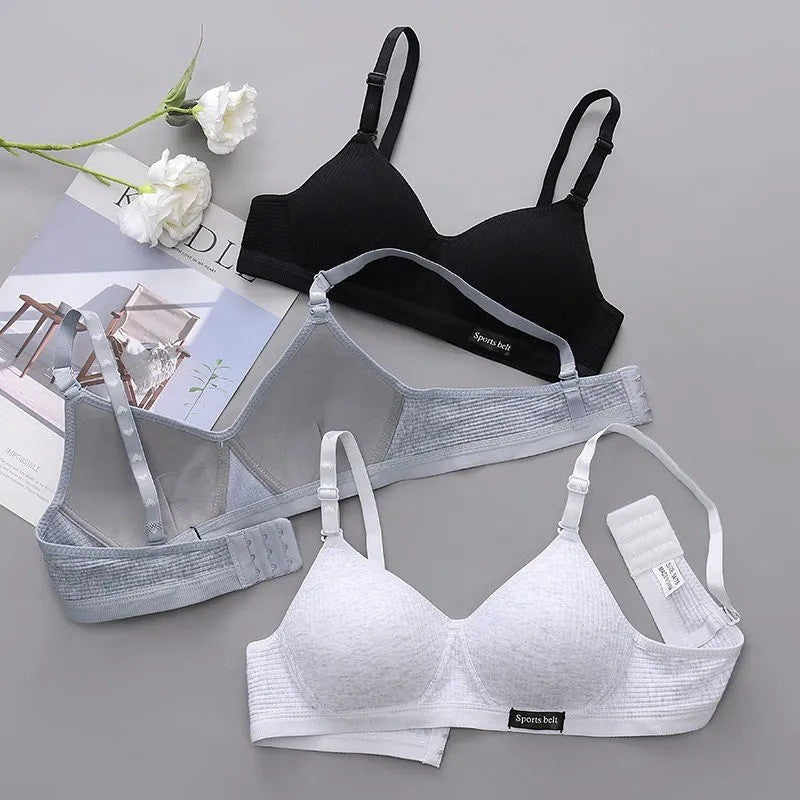Pure Cotton Korean Style No Rims Push-Up Anti-Sagging Ab Cup Bra Summer Small Breast Thin Intimates for Girls - image 4