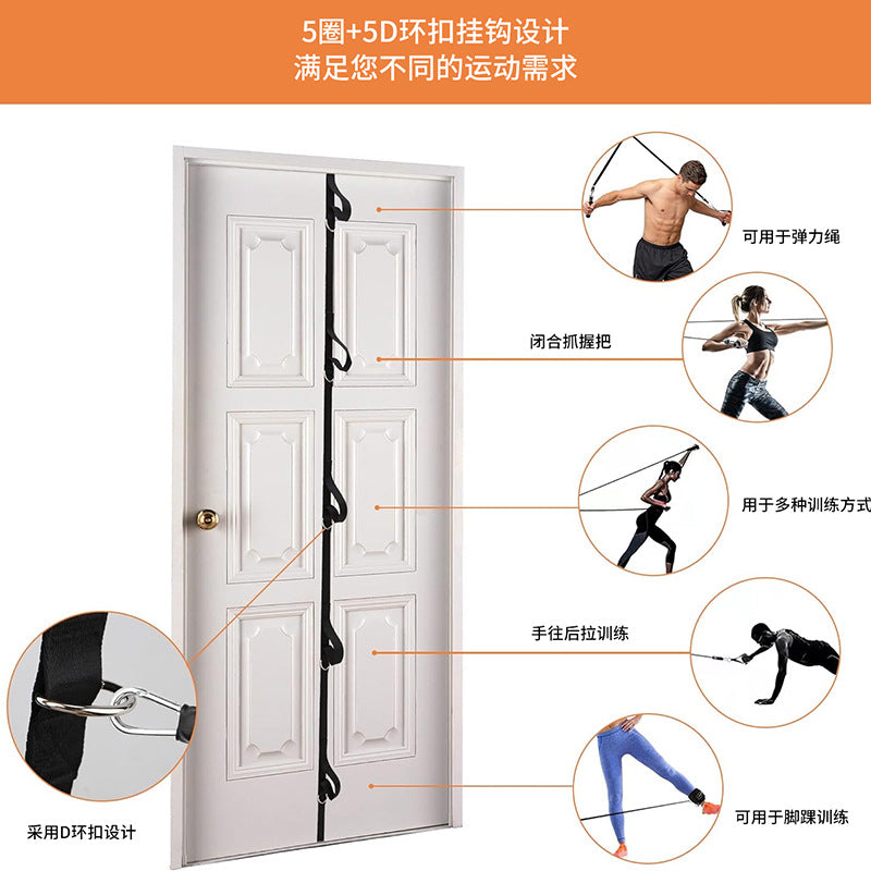 Multi-Point Door Anchor with Elastic Rope Door Buckle 11-Piece Set Tensioner Accessories Tension Rope Door Clip Home Fitness Equipment - image 2