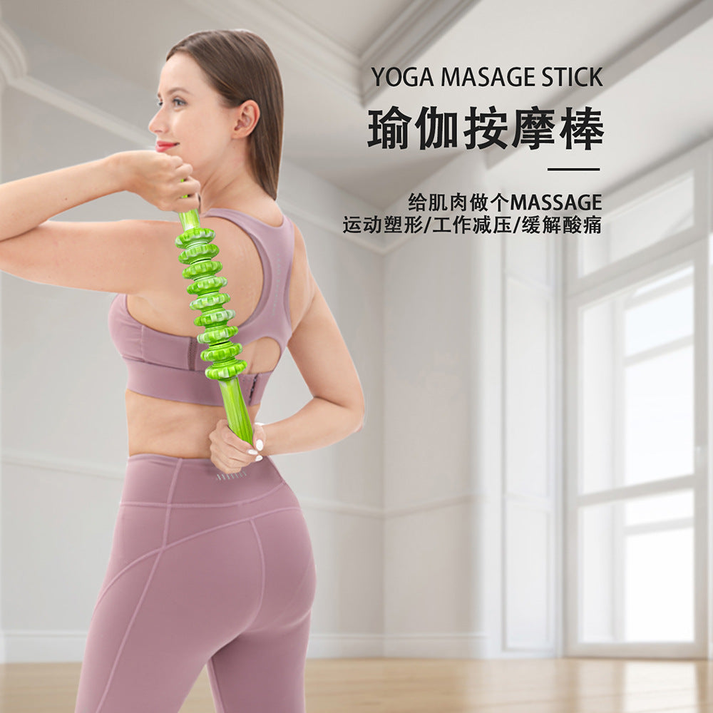 Plastic Back Massager Chiropractic Manual Roller Massage Tool Home Health Yoga Stick Cross-Border Delivery - image 2