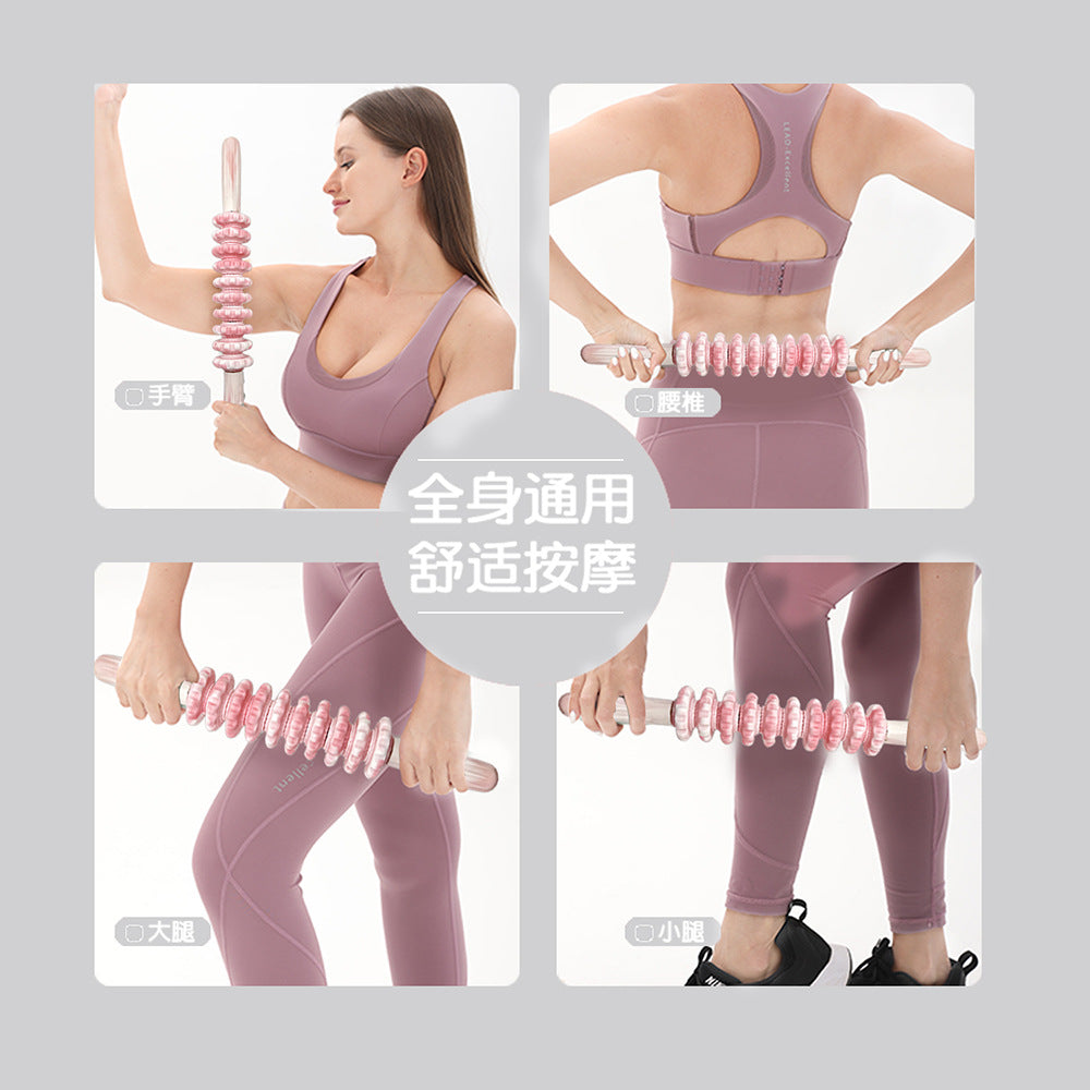 Plastic Back Massager Chiropractic Manual Roller Massage Tool Home Health Yoga Stick Cross-Border Delivery - image 3
