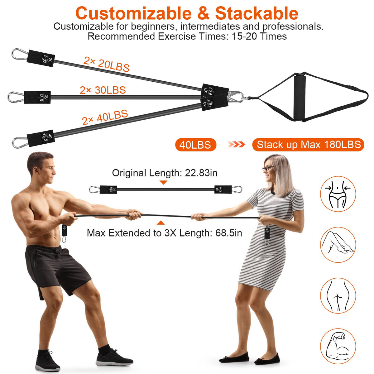 Pilates Bar with Resistance Bands Kit