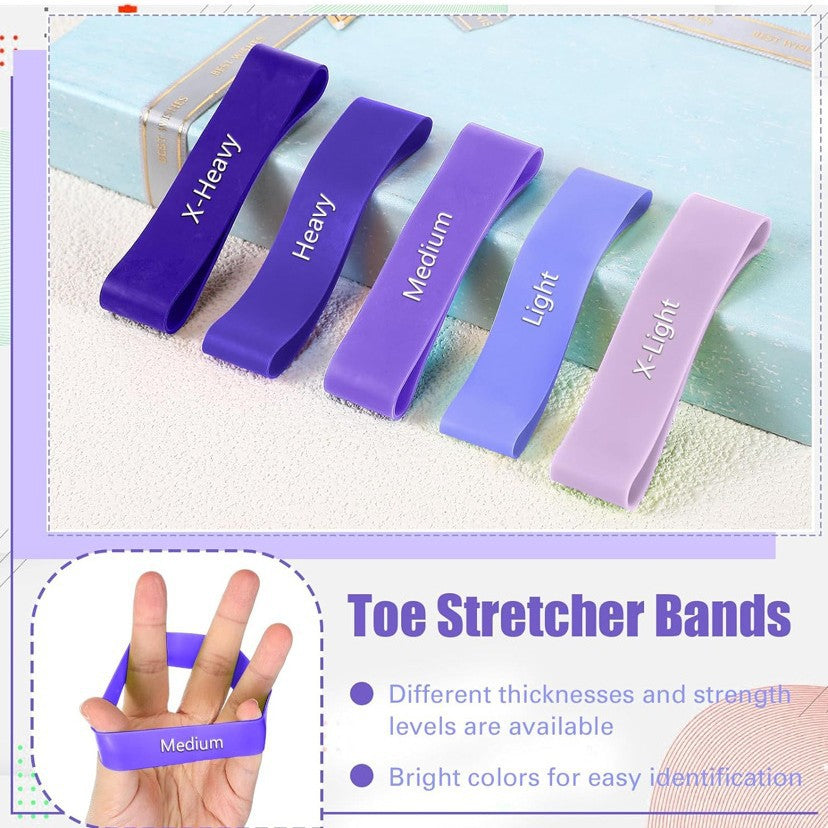 Toe and Finger Resistance Bands Thumb Fitness Training Stretching Device Mouse Hand Grip Circle Finger Ring Set - image 2