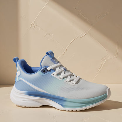 Men's low-top running shoes with a mesh upper, round toe, and flat heel - view 2