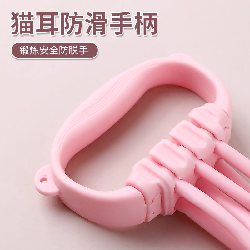 Adjustable Poundage Six-Strand Tension Belt for Shoulder Opening, Back Stretching, Elastic Rope, Home Fitness Tensioner for Girls Wholesale - image 2