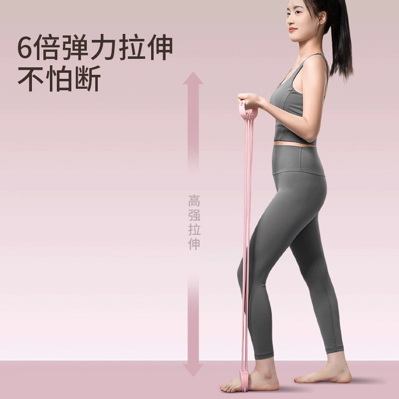 Adjustable Poundage Six-Strand Tension Belt for Shoulder Opening, Back Stretching, Elastic Rope, Home Fitness Tensioner for Girls Wholesale - image 4