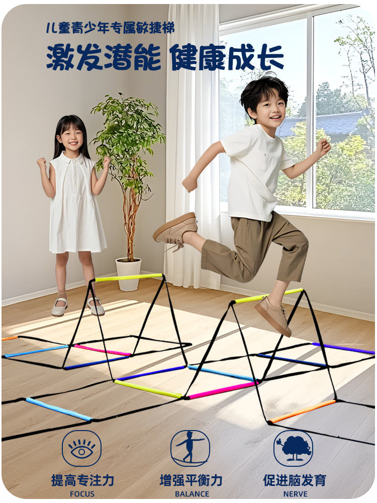 Multifunctional Agile Folding Ladder Children's Physical Fitness Exercise Jump Ladder Rope Ladder Training Butterfly Ladder Hurdle Frame - image 1