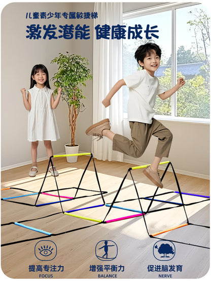 Multifunctional Agile Folding Ladder Children's Physical Fitness Exercise Jump Ladder Rope Ladder Training Butterfly Ladder Hurdle Frame - image 1