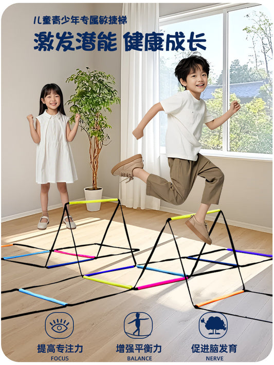 Multifunctional Agile Folding Ladder Children's Physical Fitness Exercise Jump Ladder Rope Ladder Training Butterfly Ladder Hurdle Frame - image 1