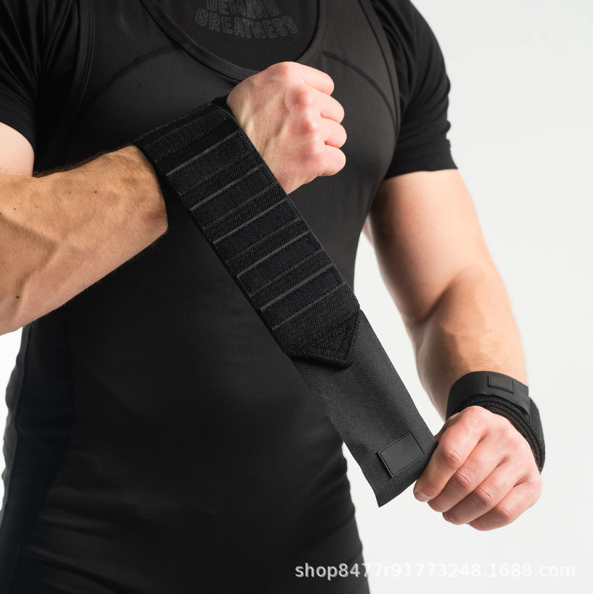 A7 Same Style Fitness Wristband Men's Equipment Training Pressurized Wristband Wrapped Bench Press Weightlifting Anti-Sprain Factory Wholesale - image 1