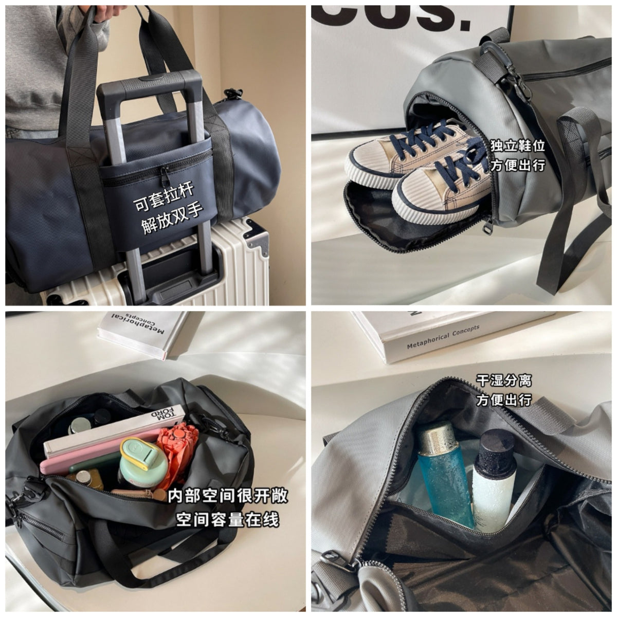 Cross-Border D-Style Logo Gym Bag with Wet and Dry Separation, Shoe Compartment, Large Capacity, Multifunctional Travel Bag, Lightweight Handbag - image 2